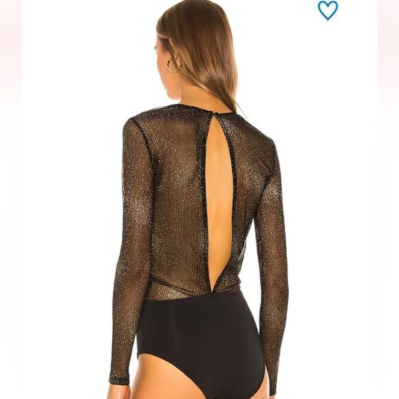 Superdown wilhemina metallic bodysuit new XXS BLACK/GOLD - Picture 6 of 13